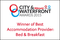 City and Waterfront Award 2015 Guesthouse Plymouth Accommodation